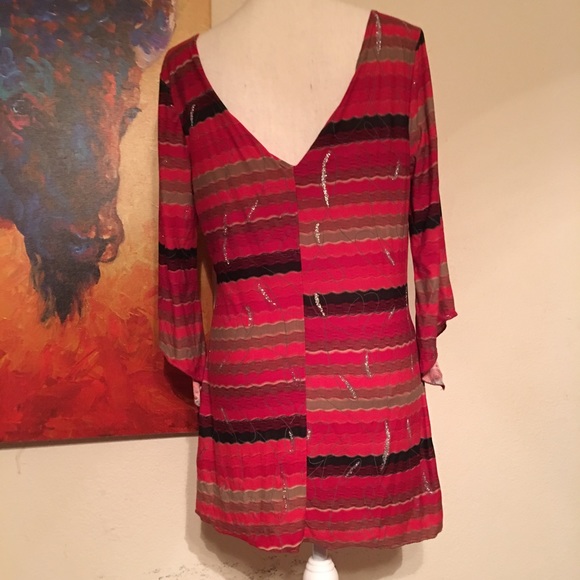 Express U Stretch Glitter Tunic Top plus size 1X - Picture 2 of 7